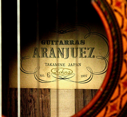 Takamine Aranjuez No 6 Kohno Top Solid Cedar 1975 Handmade Classical Guitar Japan