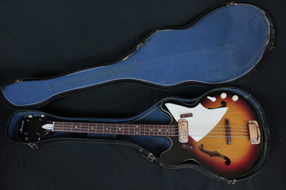 Harmony H22/1 Hollowbody Double Cutaway Bass Sunburst 1970s